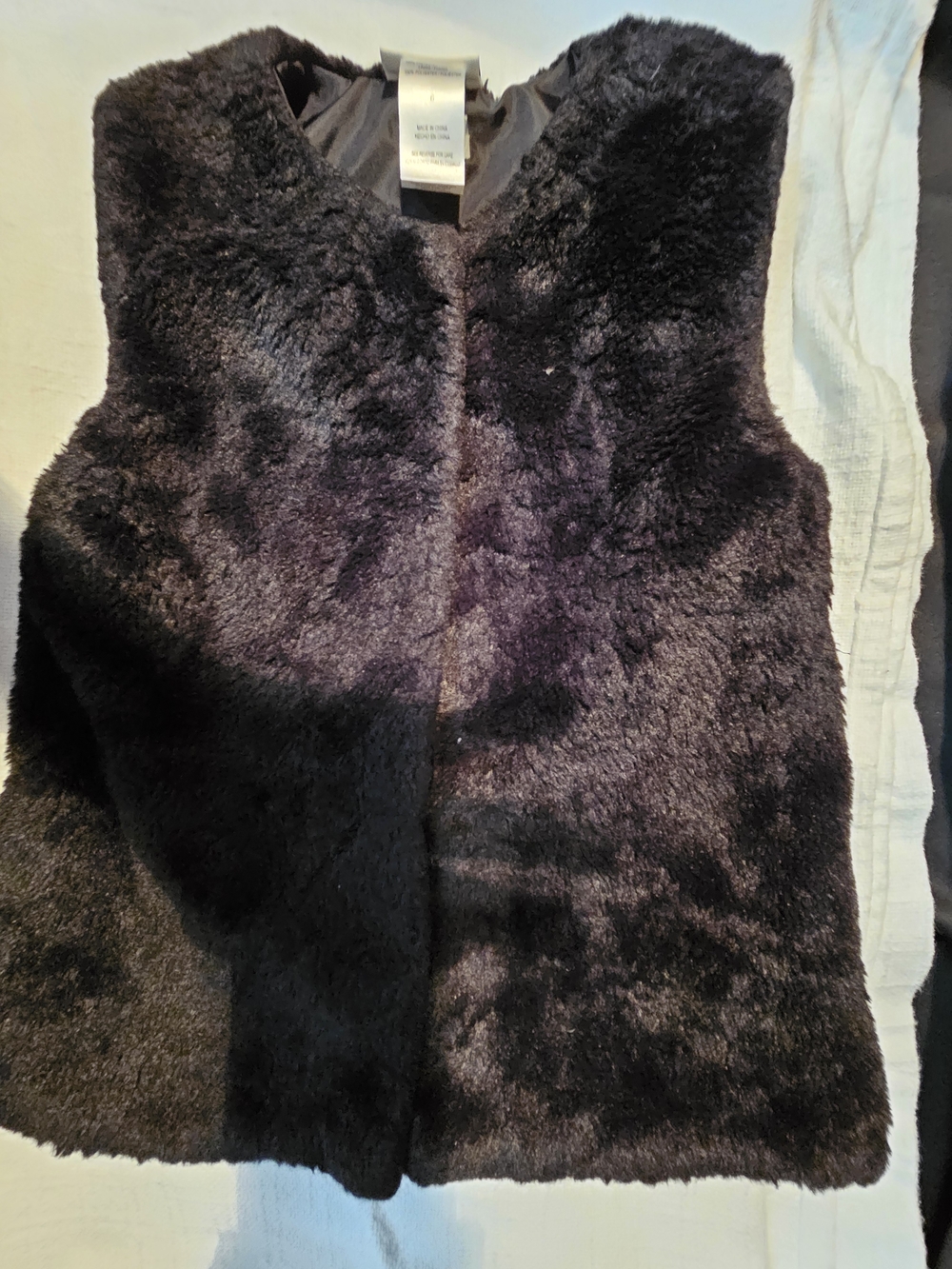 Nicole Miller, Girls  black Faux Fur vest.